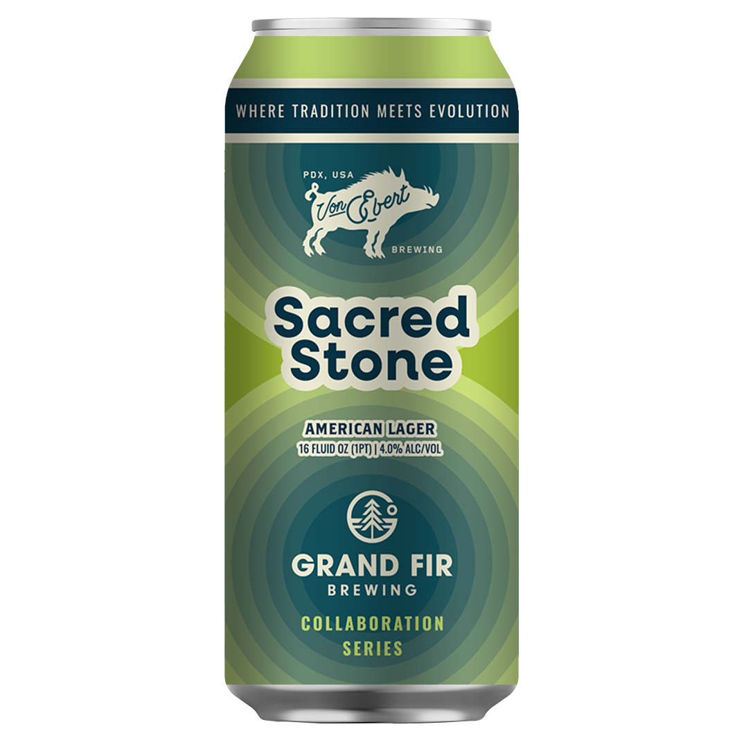 A can of Sacred Stone beer from Von Ebert x Grand Fir