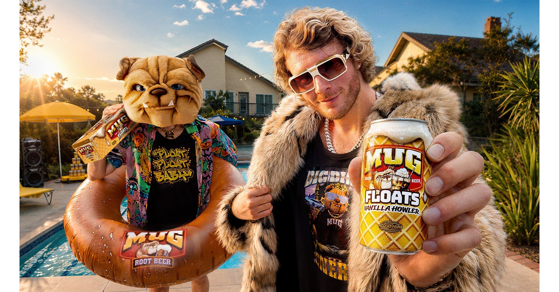 MUG Root Beer mascot Dog teams up with multi-platinum selling artist Yung Gravy to debut "Float Float Baby," a parody track and music video celebrating the launch of MUG Root Beer Floats Vanilla Howler™, the brand's first limited-time flavor inspired by a root beer float.