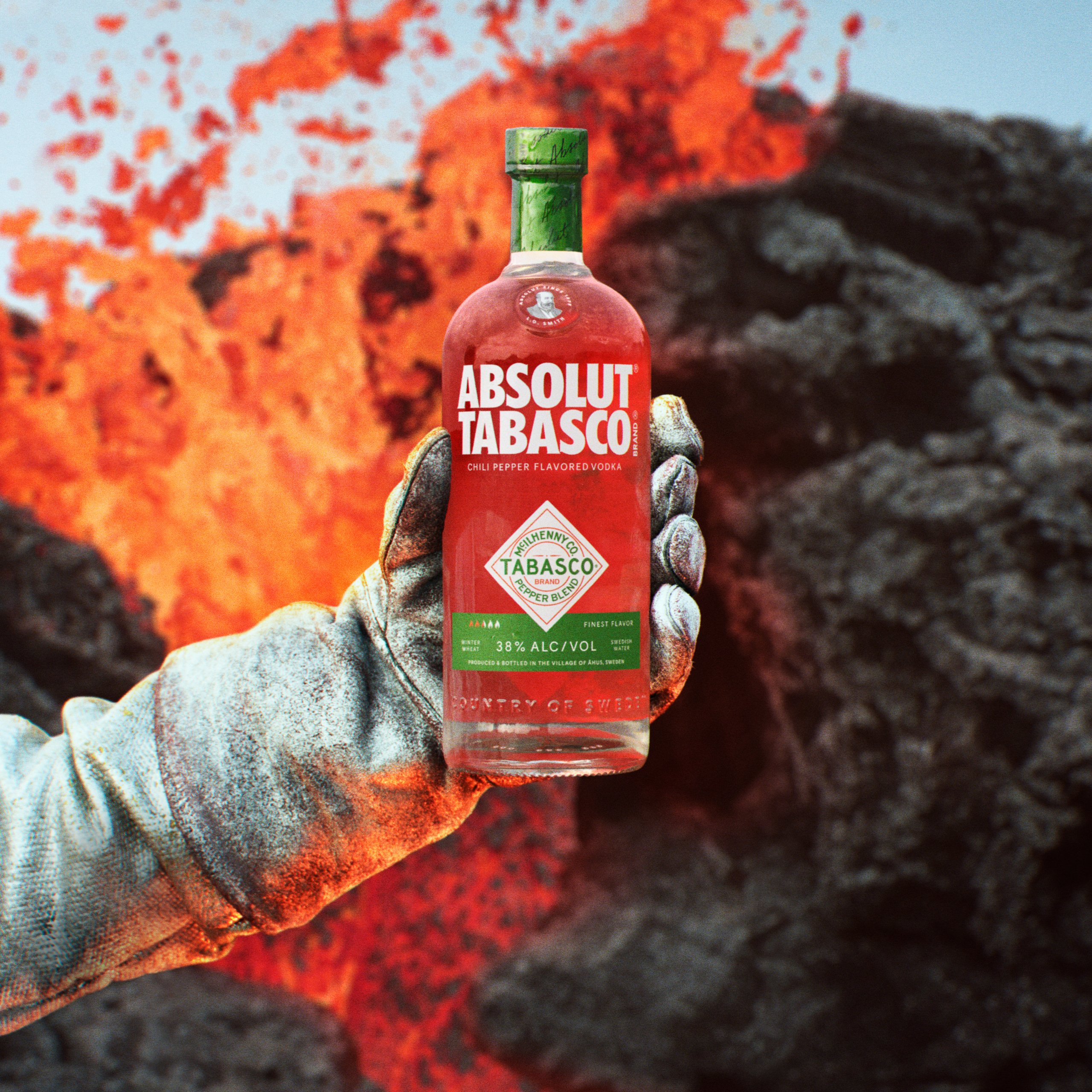 A bottle of ABSOLUT TABASCO vodka
