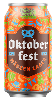 A can of Oktoberfest from Urban South Brewery