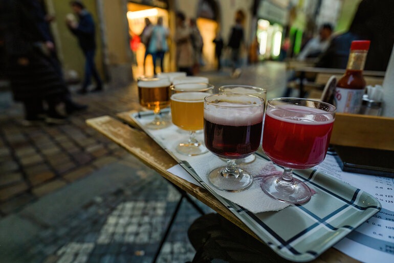 Beer tasting flight representing lasting beer trends beyond one season.