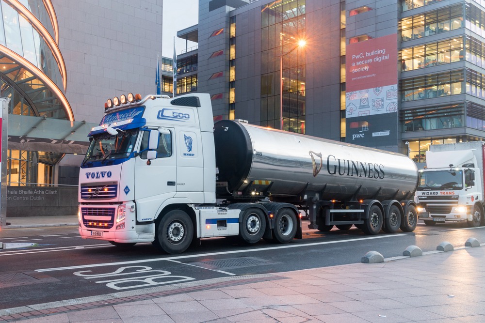 Tank truck of the Guinness brewery.