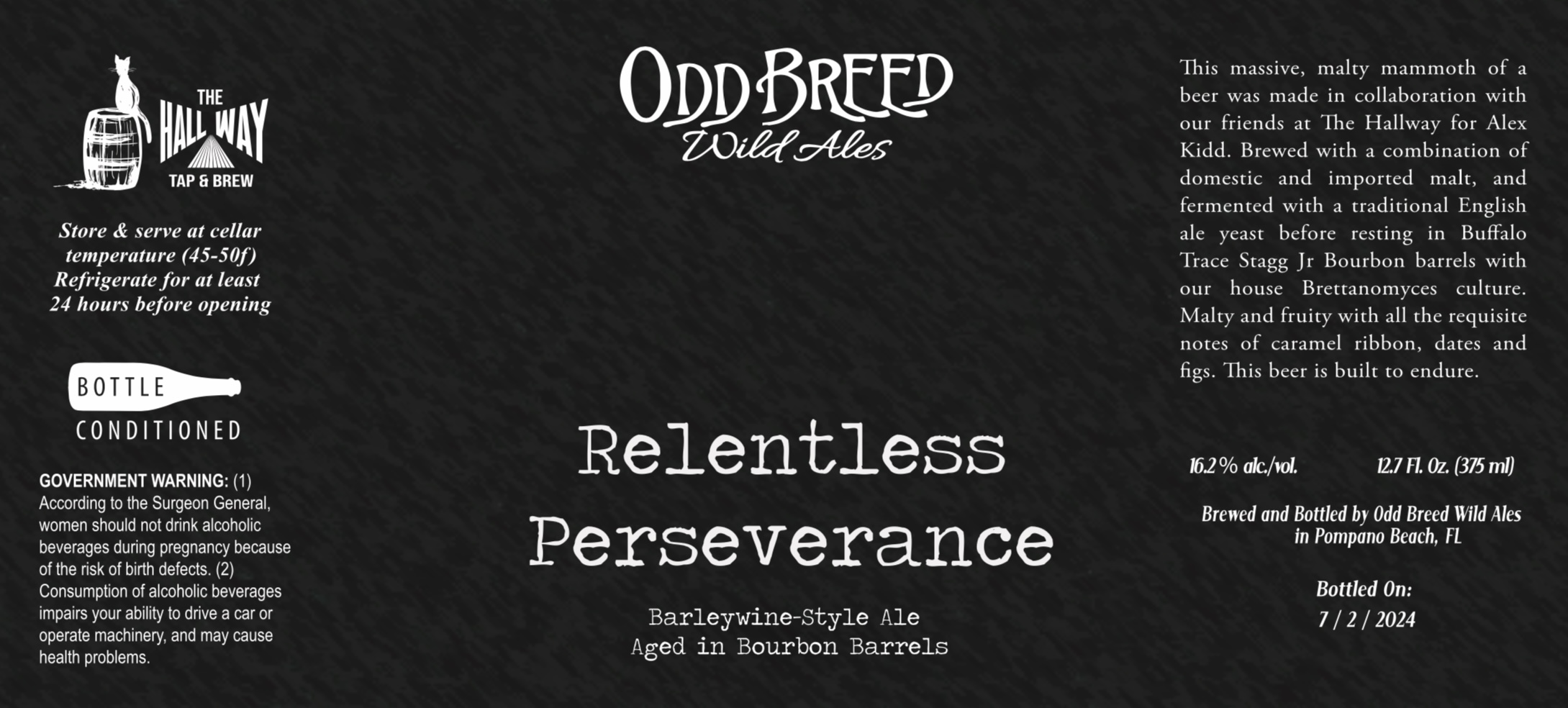 Relentless Perseverance BA Barleywine label