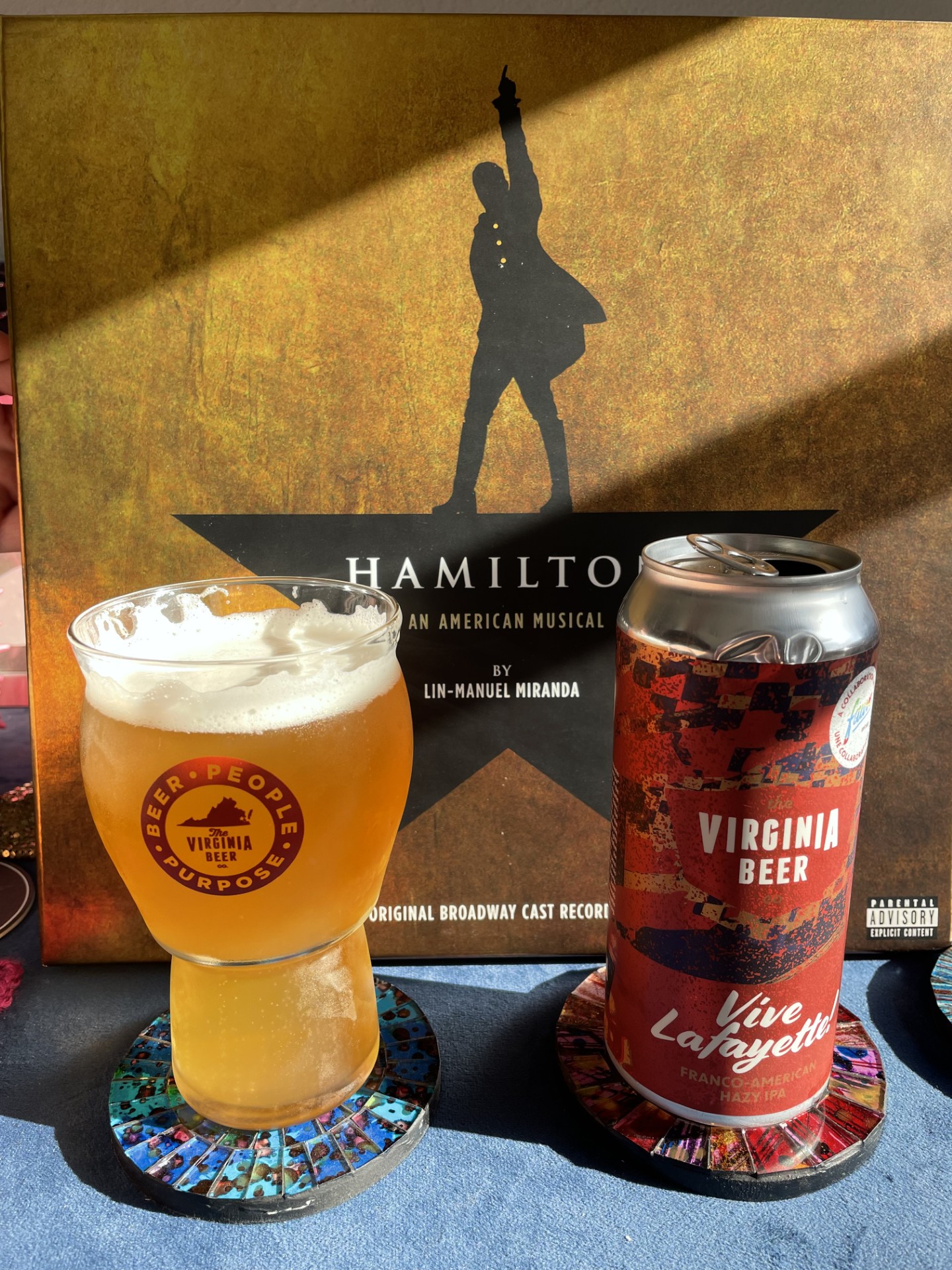 Vive Lafayette! beer with Hamilton record