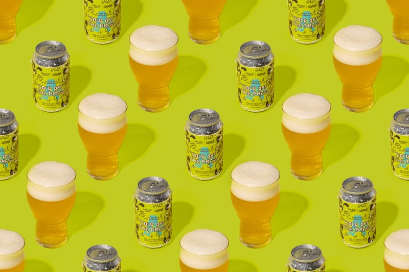 Glasses and cans of Cold Off The Press